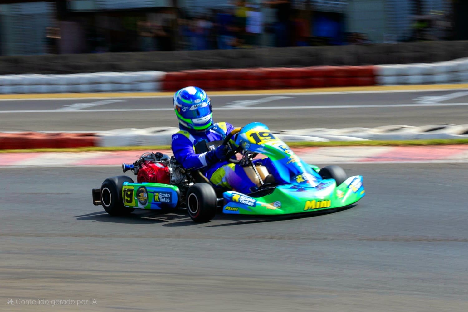 Em ação na corrida